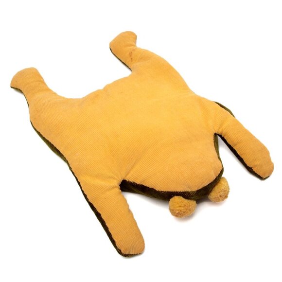 Vintage Handmade Corduroy Bean Bag Frog Stuffed Animal Plush Toy 1980s Green - Picture 3 of 9